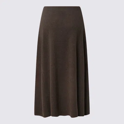 The Row Brown Sepia Cachemire Masini Skirt In Burgundy