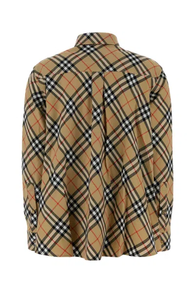 Burberry Embroidered Cotton Shirt In Multi