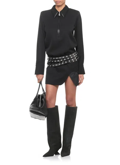 Attico Wool Dress In Black