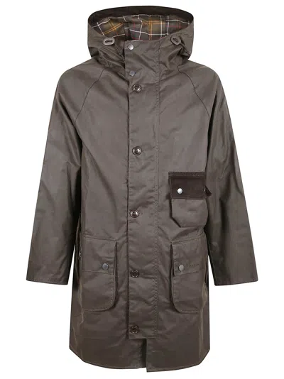 Barbour Solway Trench Waxed Coat In Brown