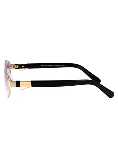 Marc Jacobs Gold Violet Metal Sunglasses In Gold
