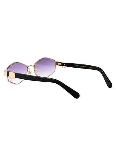 Marc Jacobs Gold Violet Metal Sunglasses In Gold
