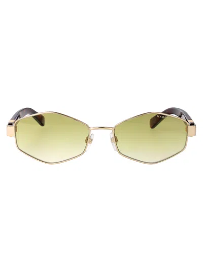 Marc Jacobs Gold Ochre Metal Sunglasses In Gold