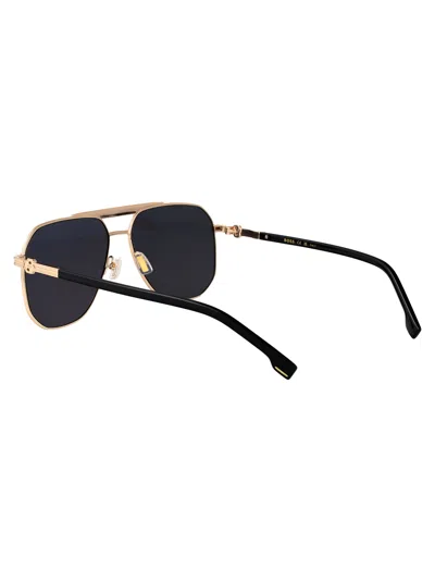 Hugo Boss Boss Gold Black_ Stainless Steel Sunglasses In Black