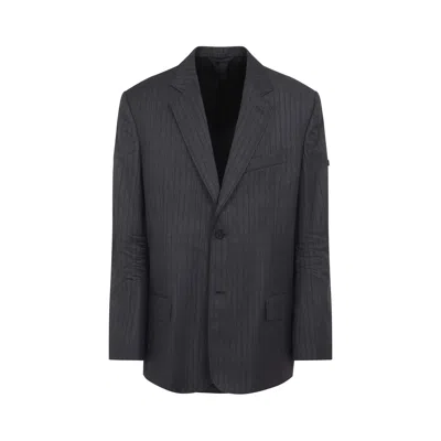 Balenciaga Wool Blazer With Notch Lapel And Pockets In Black