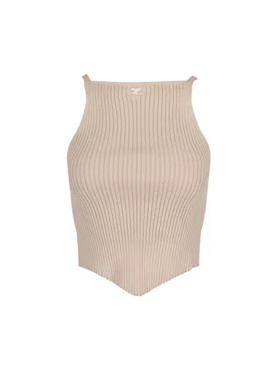 Courrèges Knit Top In Neutral