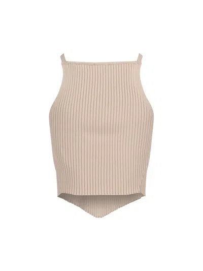Courrèges Knit Top In Neutral