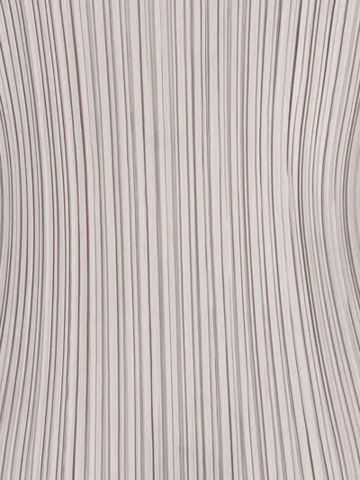 Issey Miyake Pleated Midi Dress In White