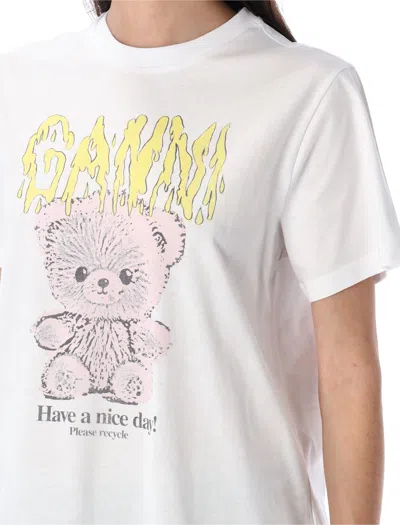 Ganni Loulou Black Wool Blend Oversize Safi Sweater In White