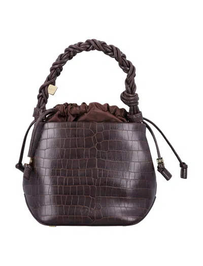 Ganni Bou Brown Bucket Bag In Brown