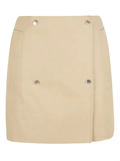 Burberry Gabardine Trench Mini Skirt In Brown