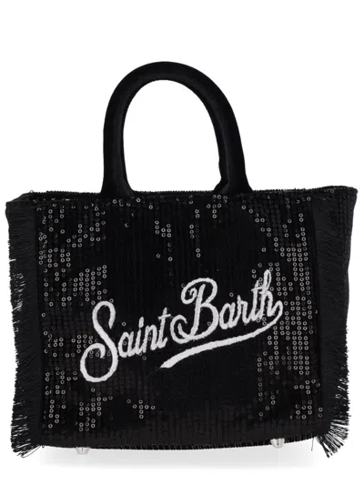 Mc2 Saint Barth Mini Velvet Tote Bag In Black
