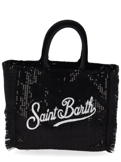 Mc2 Saint Barth Mini Velvet Tote Bag In Black