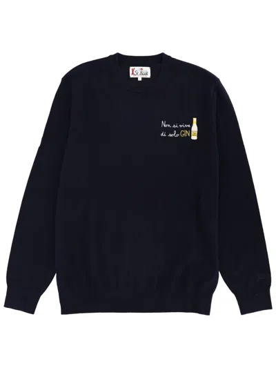 Mc2 Saint Barth Sweater With Embroidery In Blue