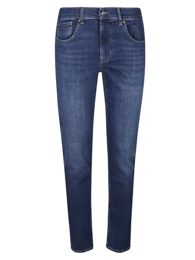 7 For All Mankind Slim Fit Denim Trousers Featuring Pockets In Blue