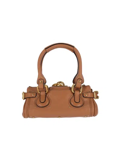 Chloé Paddington Brown Handbag With Two Top Handles And Padlock On The Front In Leather Woman In Brown