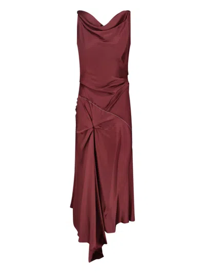 Victoria Beckham Posy Midi Dress In Red