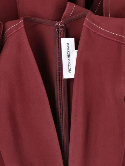 Victoria Beckham Eve Midi Dress In Red