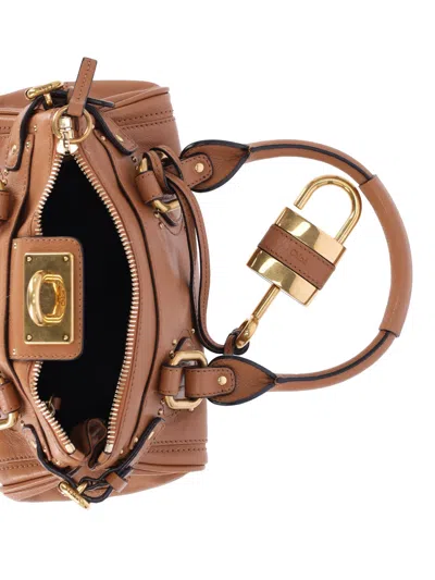 Chloé Paddington Brown Handbag With Two Top Handles And Padlock On The Front In Leather Woman In Brown