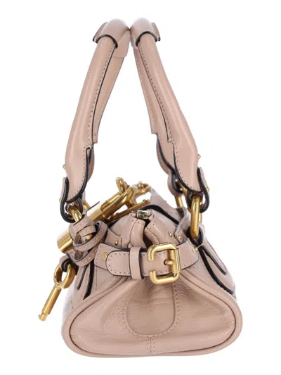 Chloé Chloe Paddington Small Grained Leather Shoulder Bag In Pink