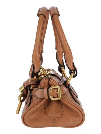 Chloé Paddington Brown Handbag With Two Top Handles And Padlock On The Front In Leather Woman In Brown