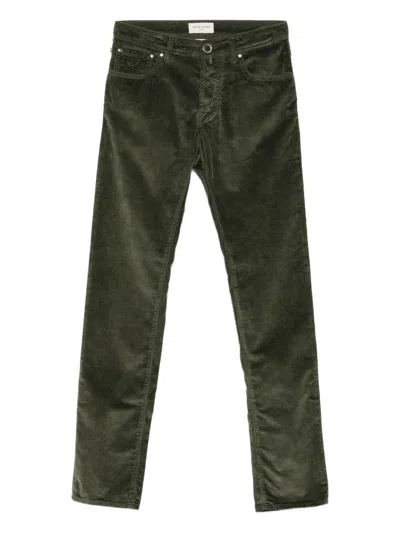 Jacob Cohen Tailored Denim Trousers Five Pockets In Green