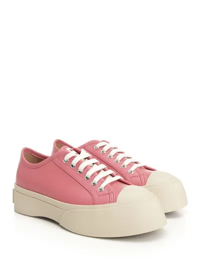 Marni Platform Sneakers With Smooth Leather Upper In Pink