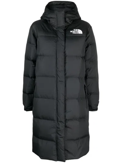 The North Face Quilted Hooded Coat Side Pockets In Black