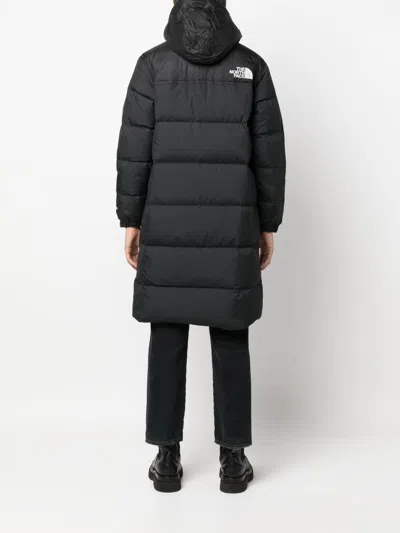 The North Face Quilted Hooded Coat Side Pockets In Black