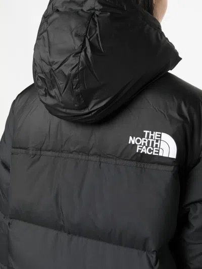 The North Face Quilted Hooded Coat Side Pockets In Black