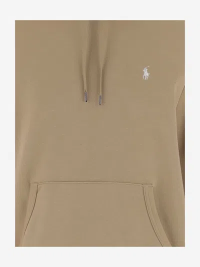 Polo Ralph Lauren Cotton Blend Sweatshirt With Logo In Brown