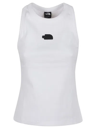 The North Face Logo Detailed Fine-ribbed Tank Top In White