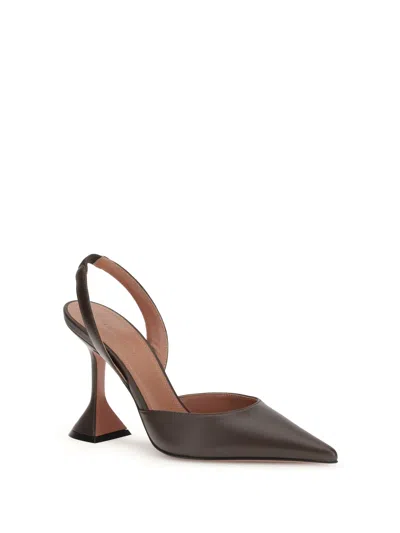 Amina Muaddi Holli 95mm Pointed Slingback Pumps In Brown