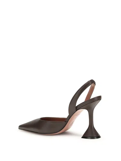 Amina Muaddi Holli 95mm Pointed Slingback Pumps In Brown