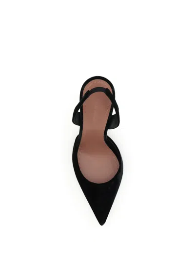 Amina Muaddi Women Velvet Slingback Pumps In Black
