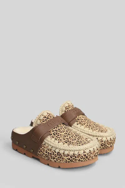Mou Eskimo Ponyskin Slipper-mule In Animalier Leather In Animal Print