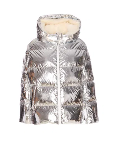 Yves Salomon Doudoune Down Jacket In Silver