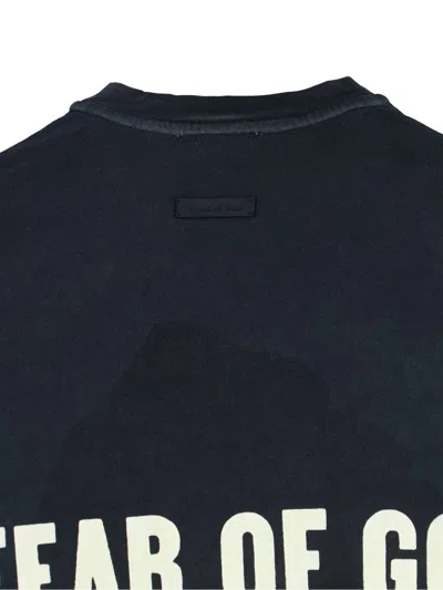 Fear Of God Graphic Print Crew Neck Short Sleeve Top In Black