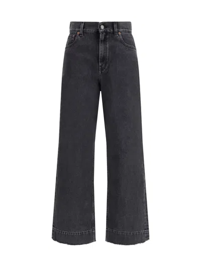 Chloé Women High-waisted Cropped Denim Jeans In Black