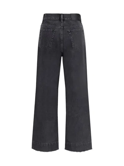 Chloé Women High-waisted Cropped Denim Jeans In Black