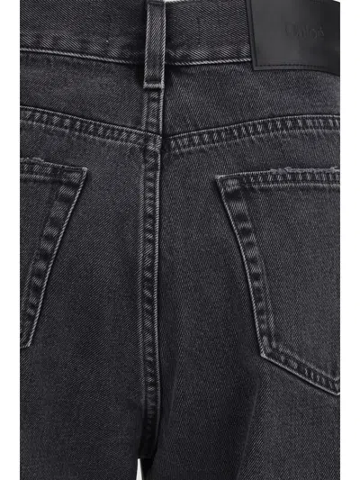 Chloé Women High-waisted Cropped Denim Jeans In Black