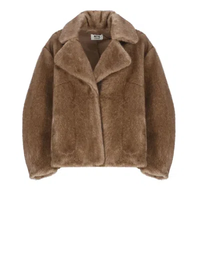 Betta Corradi Synth Fur Coat In Brown