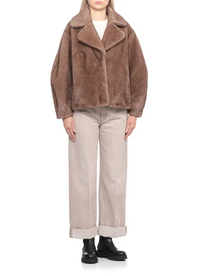 Betta Corradi Synth Fur Coat In Brown
