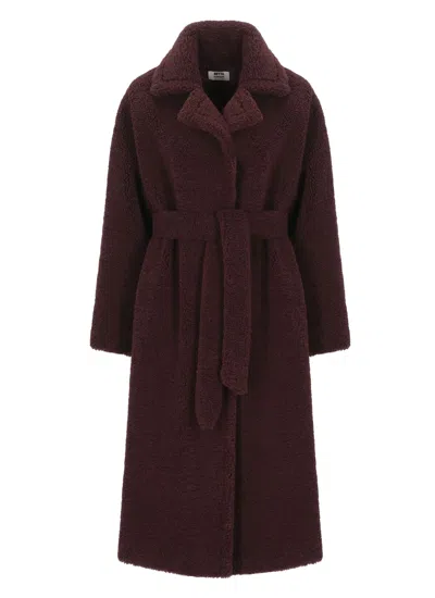 Betta Corradi Lapel-collar Belted Coat In Brown