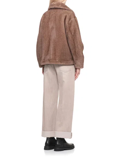 Betta Corradi Synth Fur Coat In Brown