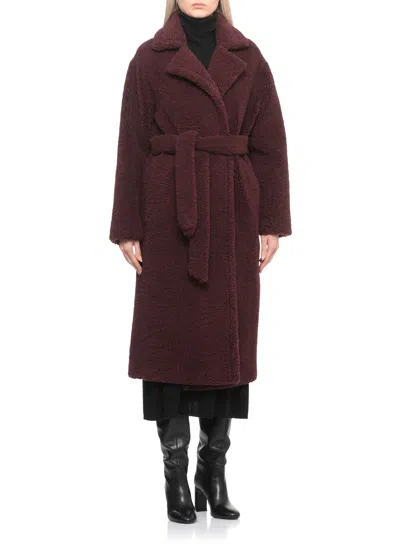 Betta Corradi Lapel-collar Belted Coat In Brown