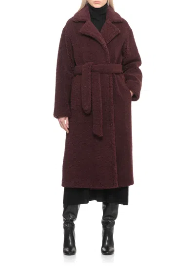 Betta Corradi Lapel-collar Belted Coat In Brown