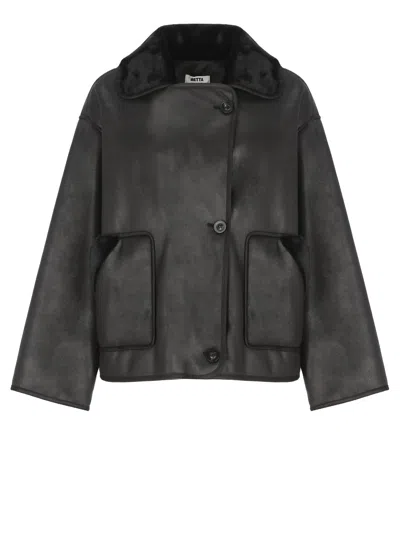 Betta Corradi Fur-collar Pocket Coat In Black