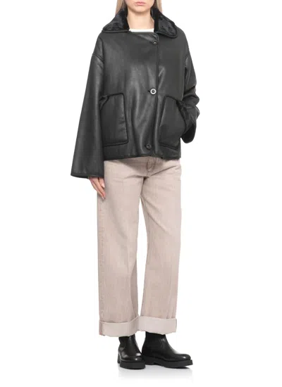 Betta Corradi Fur-collar Pocket Coat In Black