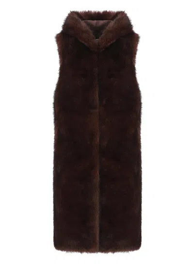 Betta Corradi Syntetic Fur Vest In Brown